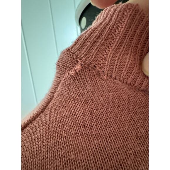 5/$35 Forever 21 Womens Sweater Sz S Dusty Rose Pink Mock Neck Long Sleeve Solid - Picture 8 of 8